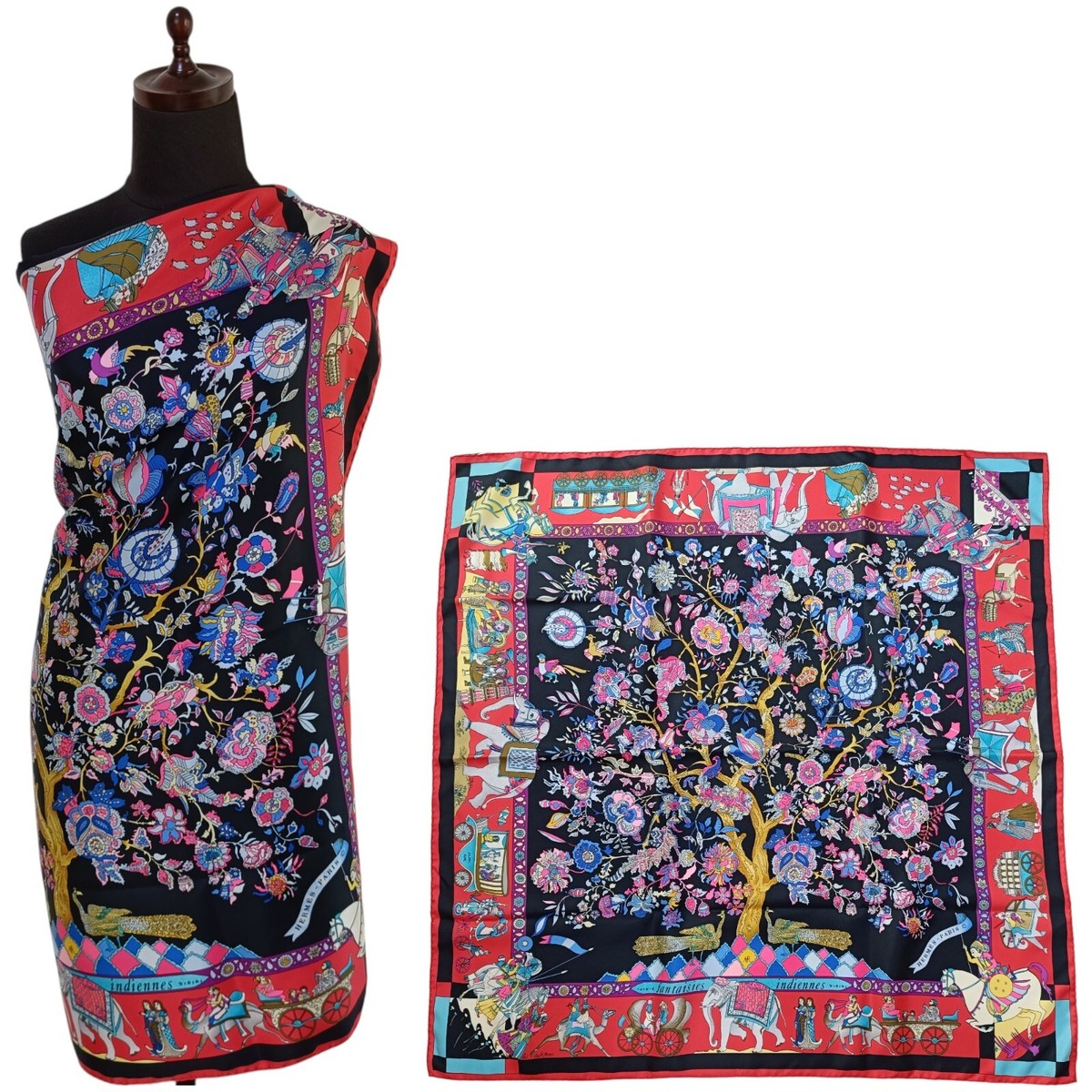 エルメス スカーフ「Fantaisies Indiennes」Carré 90 Hermes 