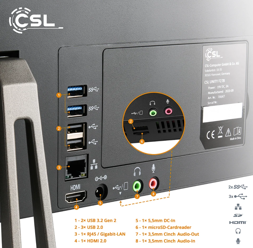 All-In-One PC 27 Zoll Windows 11 Computer schlank & lautlos 512GB SSD | 16GB RAM - Bild 4 von 4