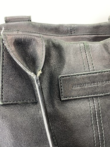 Alexander McQueen in pelle de mante shopper grande borsa tote nera autenticata - Foto 13 di 18