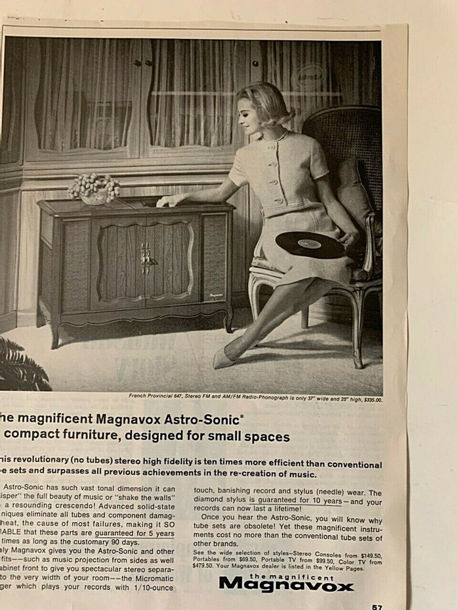 Vintage Ad Print Magnavox Astro-Sonic Stereo, 1964, 11 x 7.5. | eBay