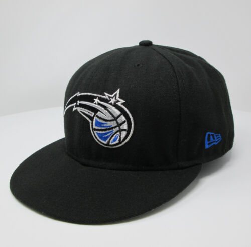 New Era Orlando Magic Fitted Hat Size 7 3/8 Rare Vintage VTG NBA Black  White