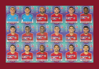 Costa Rica Team - NO BORDERS - Panini FIFA World Cup Qatar 2022 stickers