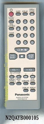 N2QAYB000105 NUEVO PANASONIC OEM ESTANTERÍA HI-FI CONTROL REMOTO - Imagen 1 de 6