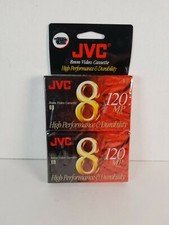 2 Two JVC 8 mm, 120mp Video Cassettes, Sealed.