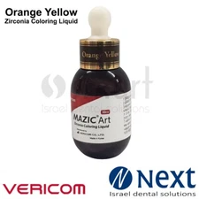 Dental lab not sintered zirconia shade color liquid 30ml Mazic Art Orange Yellow