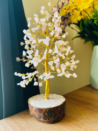 Rosenquarz Edelsteinbaum Kristall Heilbaum Handarbeit Liebe Edelstein Baum GESCHENK - Bild 7 von 7