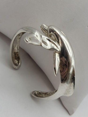 Brazalete de plata de ley de nadador cruzado Dolphin Diver 48 g - Imagen 2 de 7