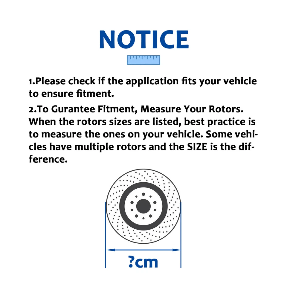 Kit de pastillas de rotores de freno delanteros de 275 mm para frenos ranurados perforados Scion xB 2008-2015 Foto 3 de 4