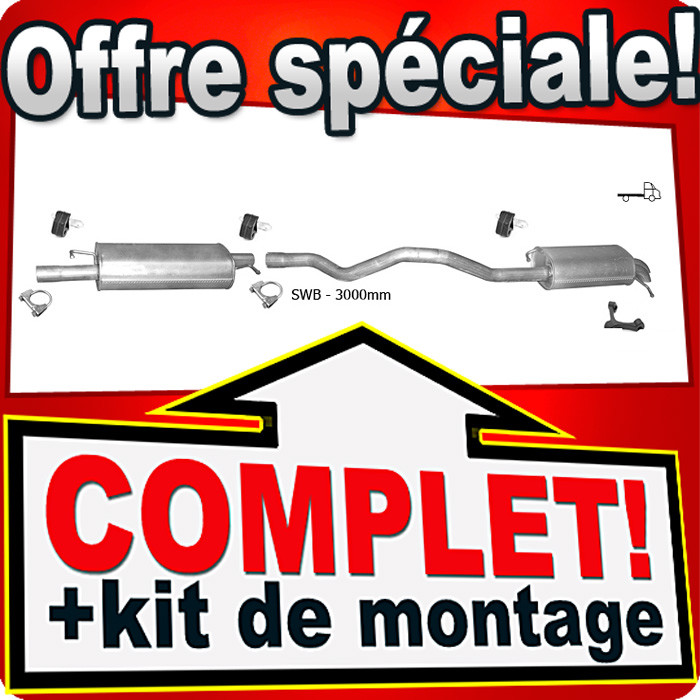 Pot échappement VW T5 Transporter V 2.0 réparation silencieux court cassé