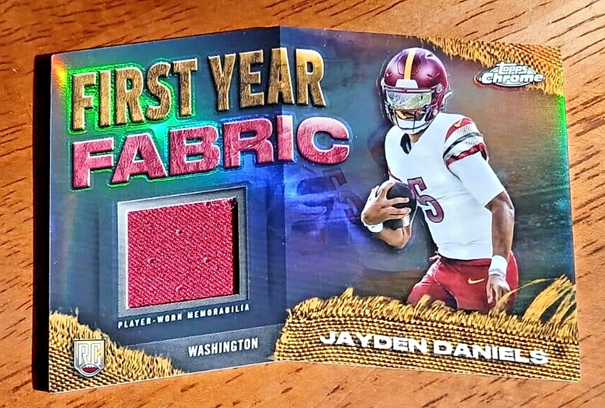2024 topps chrome First Year Fabric JAYDEN DANIELS | eBay