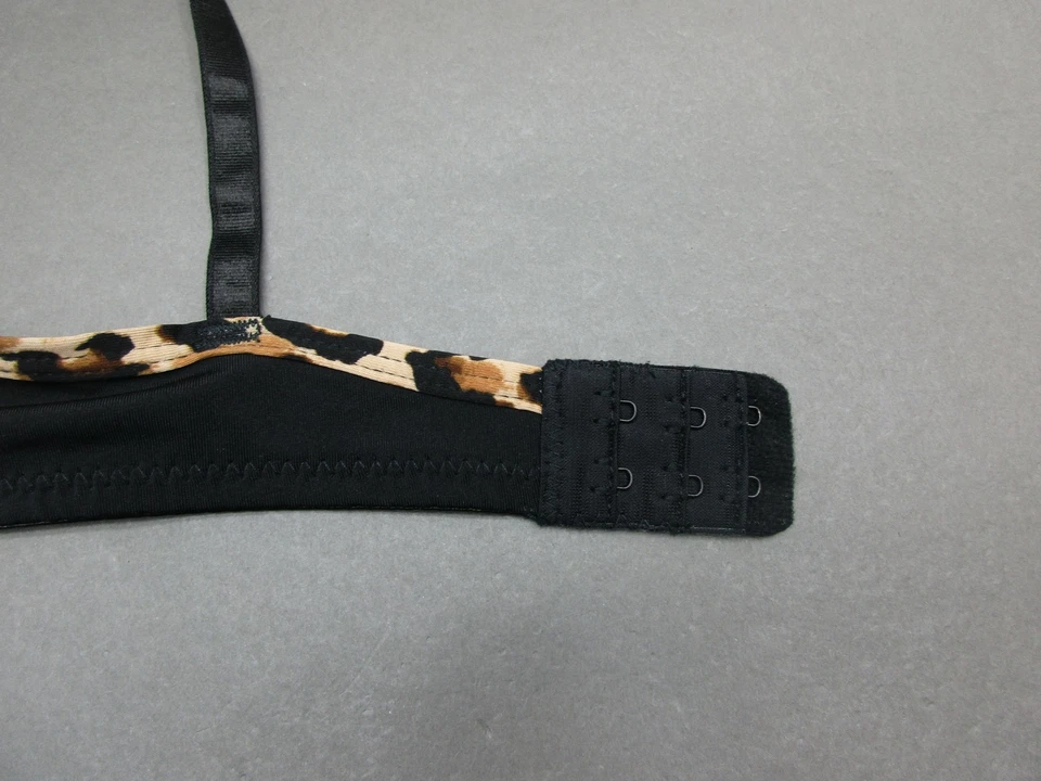 34A Unbranded Black Animal Print Underwired Padded Back Closure Demi Bra 2F - Image 4 of 4