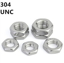 304 Stainless Steel Hexagon Thin Nuts 1/4 5/16 3/8 7/16 1/2 5/8 3/4 7/8 1