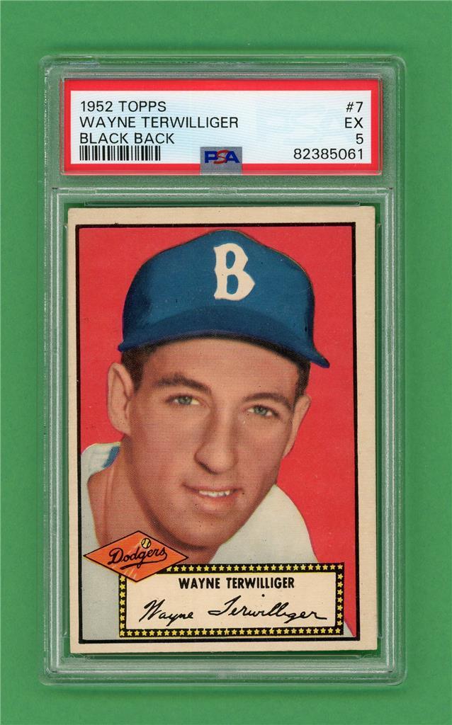 1952 Topps #7 Wayne Terwilliger ** PSA EX 5 * Brooklyn Dodgers old baseball card