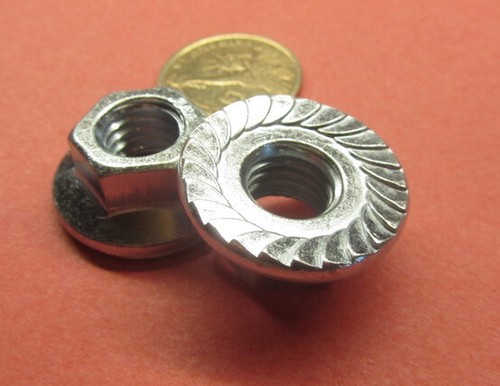 Zinc Grade 5 Steel, Flanged Serrated Hex Nut RH, 1/2"-13 x 3/4" x 1/2" 10 Pc - Picture 4 of 11