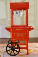 Casa delle Bambole 1/12Mobili Carrello Popcorn Rosso Splendido Elegante Artigianale Ottimo