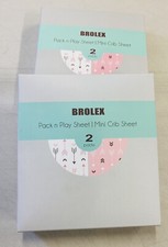 Stretchy Fitted Pack n Play Playard Sheet Set-Brolex 2 PK, Pink  White