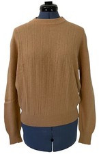 VTG Dalton Womens Brown Ribbed Wool Boxy Oversized Longsleeve Cropped Sweater L