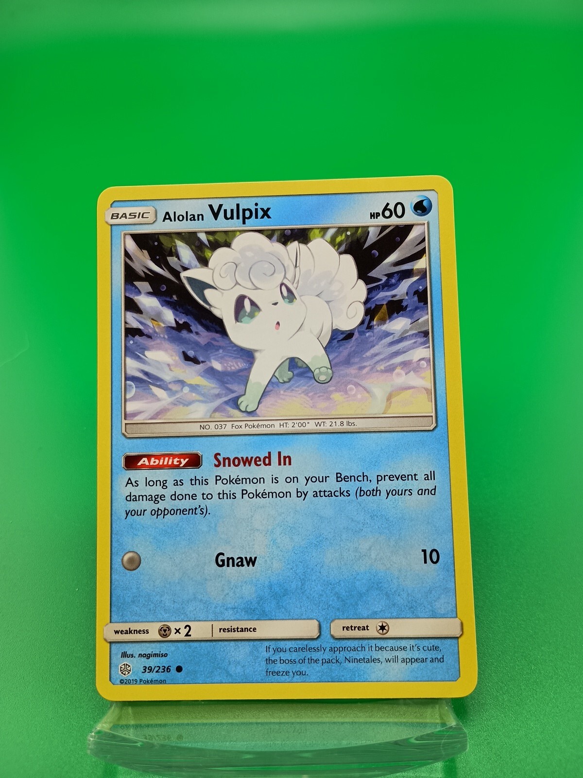 1x Alolan Vulpix 39/236  Cosmic Eclipse Pokemon TCG Card NM