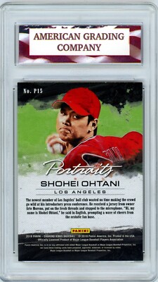 2018 Portraits Shohei Ohtani Rookie Card Diamond Kings #P15 AGC 10 
