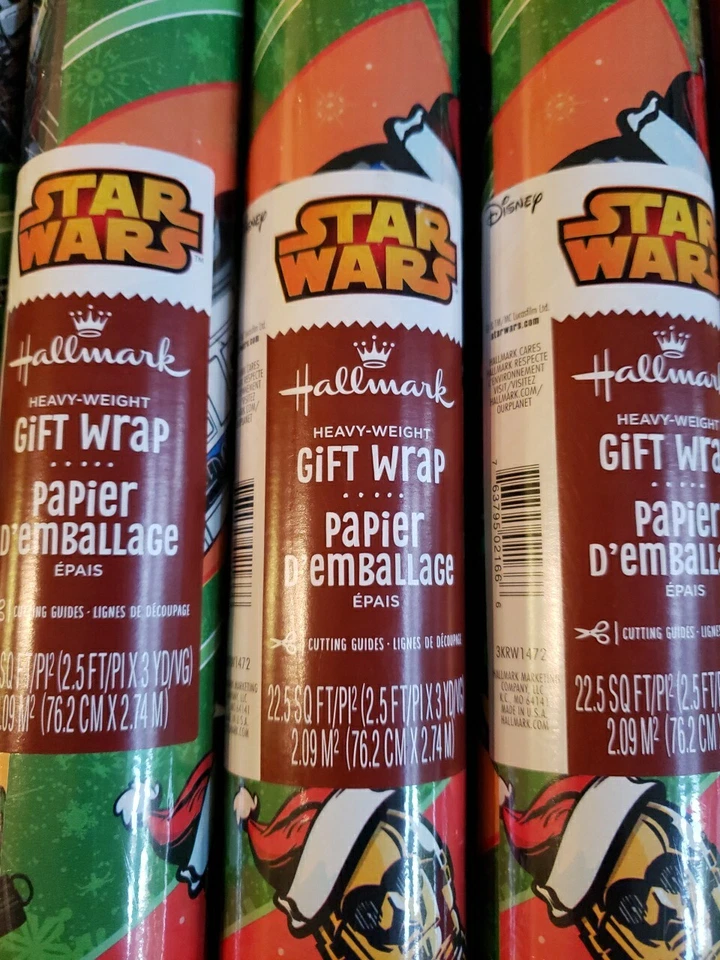 Hallmark Disney Star Wars Christmas Wrapping Paper 7 Rolls! Discontinued Pattern - Image 2 of 4