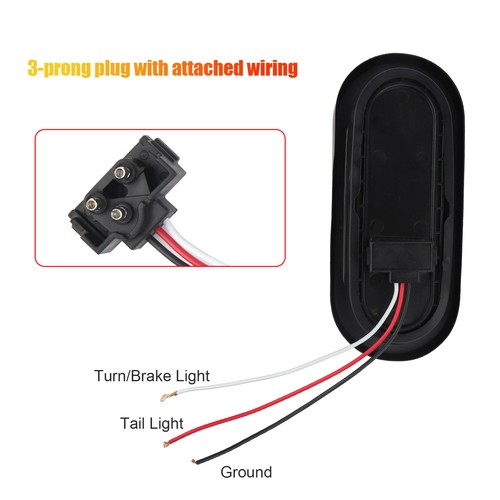 2 luces rojas ovaladas para remolque de 6" 10 LED parada giro cola camión sellado ojal enchufe DOT - Imagen 2 de 10