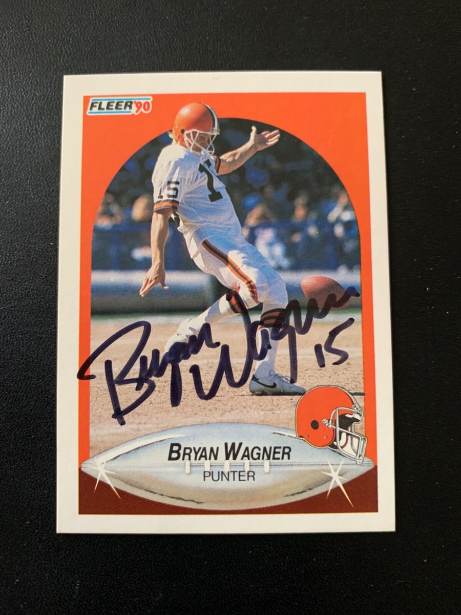 Bryan Wagner Signed 1990 Fleer #59 Card Cleveland Browns Autograph