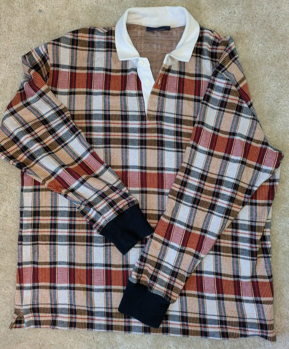 FILA Blazer da canottaggio XXL Madras polo rugby a quadri cotone manica lunga uomo unisex