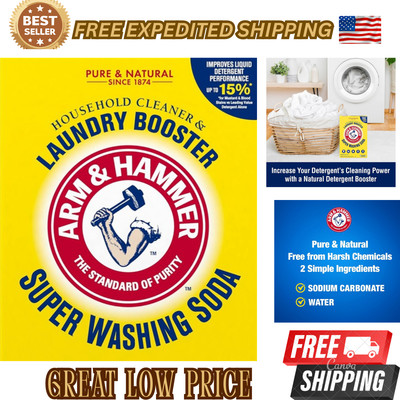 Arm & Hammer Super Washing Soda Detergent Booster & Household Cleaner, 55oz.