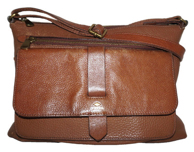 FOSSIL Cedar Tan Leather KINLEY #7879 Crossbody Shoulder Bag *WEAR