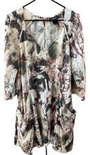 Urban Mango Women 1X Long Sleeve Knee Length Dress Gauzy Pockets Zip Lined