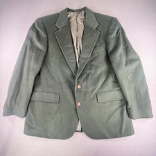 Chaps Ralph Lauren Blazer Mens 44 Forest Green Camel Hair Two Button Sport Coat