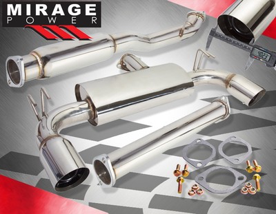 For 08-15 Evolution EVO X 10 Steel Catback Exhaust Pipe 4'' Dual Muffler GODSNOW