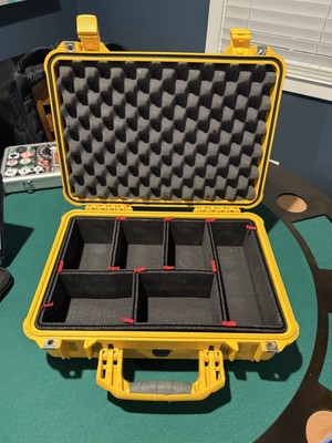 Yellow Pelican 1500 case with Divider Kit