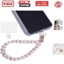 Marble Beaded Phone Wrist Strap,Detachable Phone Bracelet Strap with Tether T...