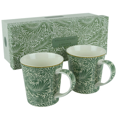 William Morris Larkspur 2er Set Porzellan Becher in Präsentationsbox 300ml 10 fl o...