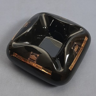 Vintage XX Century Black Gold Advertising Ceramic Ashtray Villa Sandi Wines