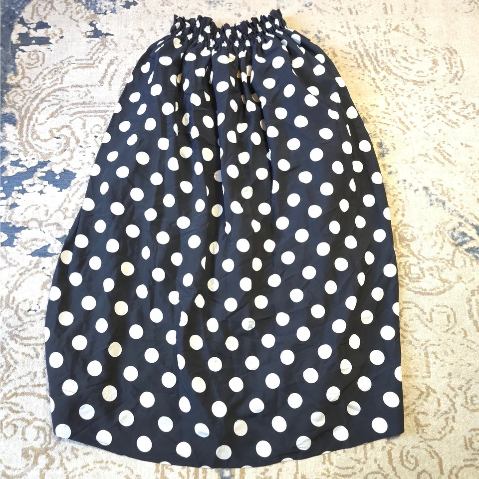 O.P.T. Maxi falda de lunares negra blanca para mujer talla M mezcla de rayón cintura reunida Foto 2 de 4