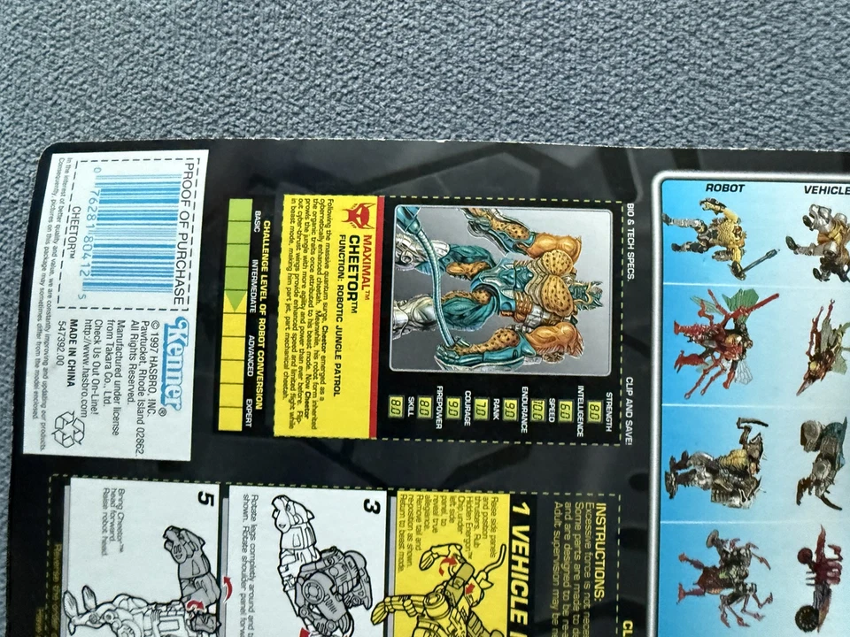 TRANSFORMERS BEAST WARS DELUXE TRANSMETALS HEROIC MAXIMAL CHEETOR 1997 New - Image 4 of 4