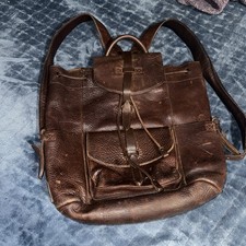 Will Leather Goods Brown Backpack Drawstring ...
