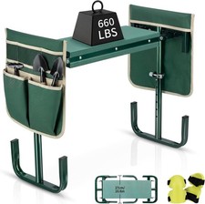 Adjustable Garden Kneeler and Seat with 5-Level Height, 660LBS Heavy Duty Foldin
