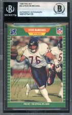 Steve McMichael Beckett BAS Vintage Signed 1989 Pro Set Autograph Bears