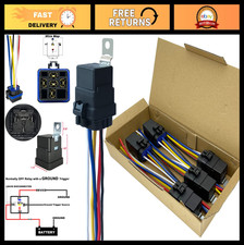 5 Pack 40/30 AMP Waterproof 12V DC Relay Kit - Heavy-Duty 5-PIN SPDT Automotive