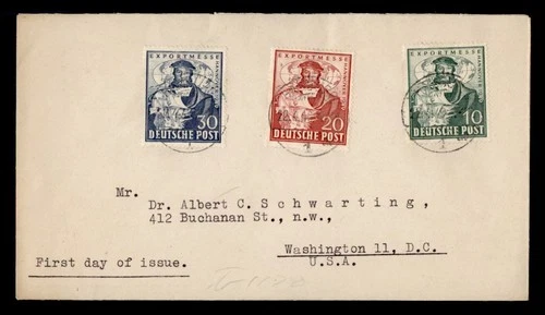 DR WHO 1949 GERMANY FDC HANNOVER FAIR COMBO M72356