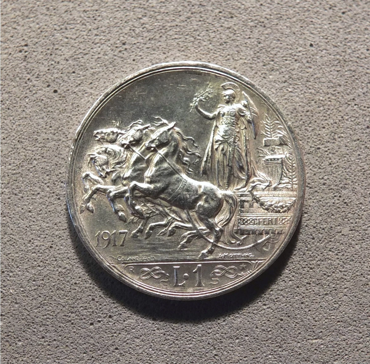 イタリア銀貨 1917 2リレ NGC AU 53 ビットーリオエマヌエレ3世