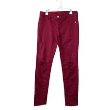 Justice Girls Burgundy Low Rise Denim Jeggings - Size 14 - Stretch Skinny Pants