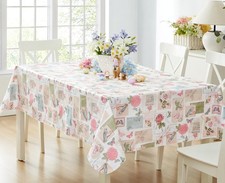 Vinyl Rectangle Tablecloth 60 X 102 Inch Bella Easter Rose And Bird Postcard Pri