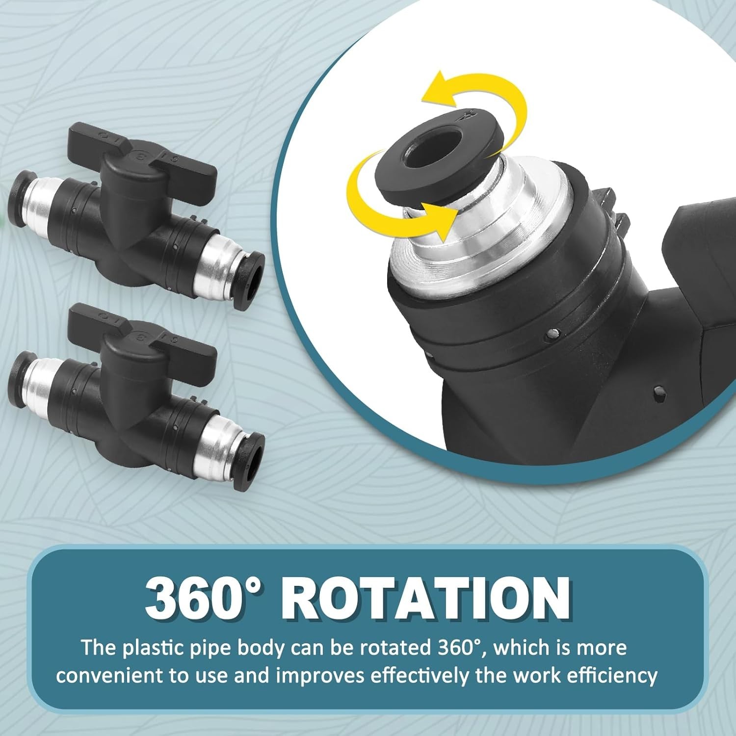 Uenhoy 3 Pcs Pneumatic Ball Valve 8mm OD Push to Connect Fittings Air Flow Contr