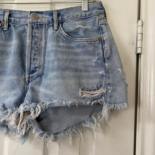 Pantaloncini jeans AGOLDE Parker vintage taglio denim lavaggio leggero bottoni mosca taglia 28" - Foto 4 di 15