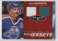 2010-11 Upper Deck Black Diamond Quad Jerseys Ruby 39/50 Glenn Anderson HOF 08jr