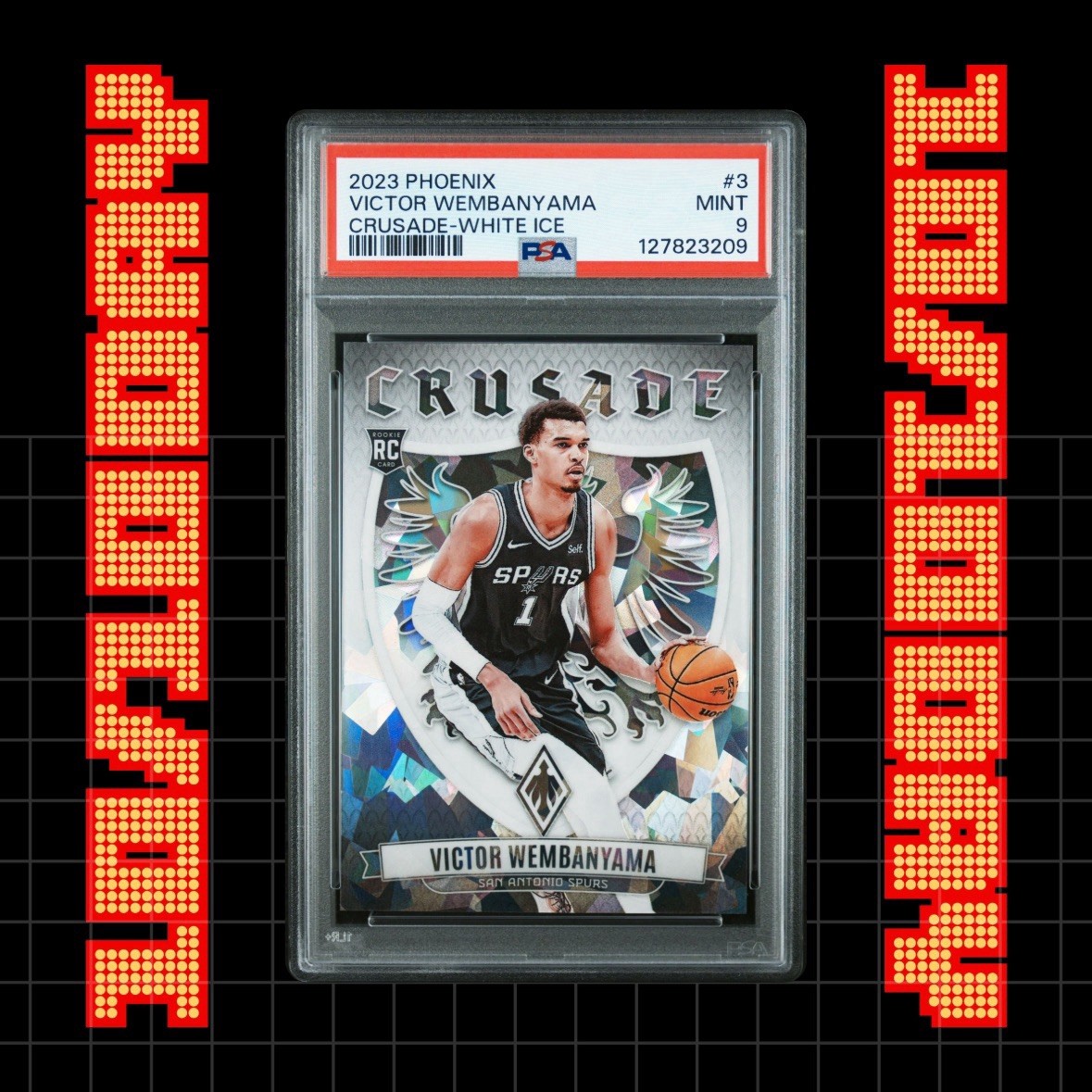 2023 Panini Phoenix Victor Wembanyama RC /125 Crusade White ICE Rookie PSA 9